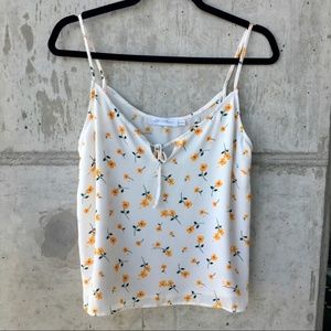 All in Favor Floral Print Spaghetti Strap Top XS
